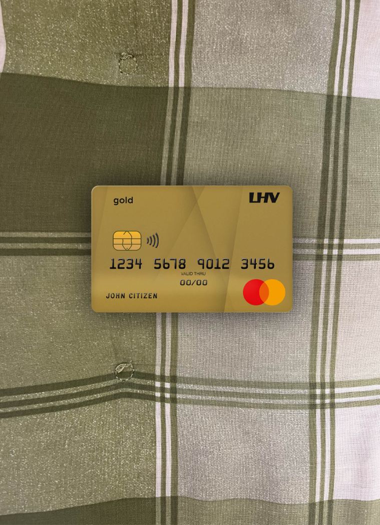 Download United Kingdom LHV bank mastercard gold photolook front Photoshop template